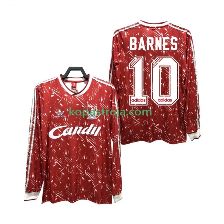 Billiga Fotbollströjor Liverpool BARNES 10 1989 1991 Retro Hemma tröja Långärmad